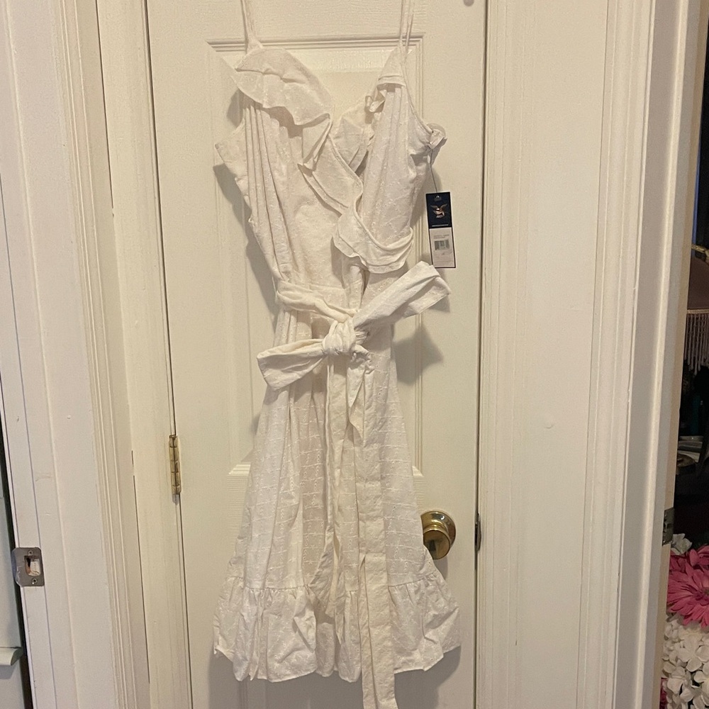 American Living Asymmetrical White Sun Dress